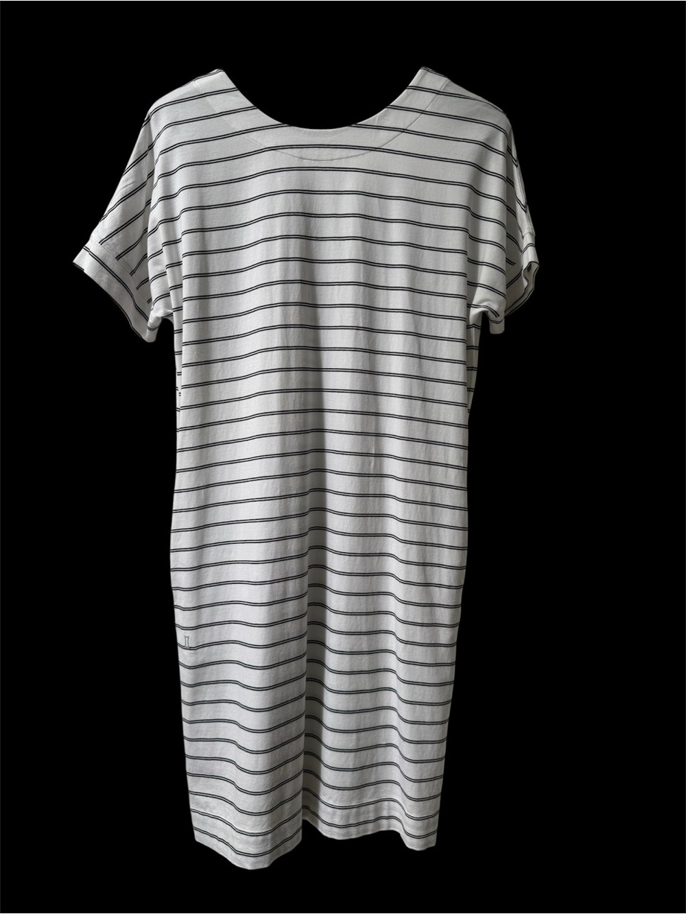 Kit and Ace White T-Shirt Dress with Black Stripes